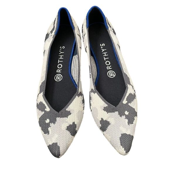 Rothy’s Shoes - Rothy’s Pointed Flats Size 9 Camo The Point Ash Grey Retired
